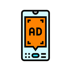 mobile advertising color icon vector illustration