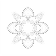 Coloring Books for adult. Hand drawn flowers in zentangle style for t-shirt design or tattoo and coloring book