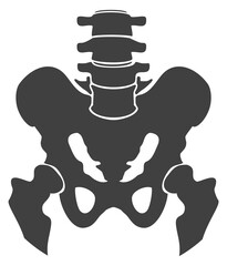 Pelvis bones black icon. Human body structure