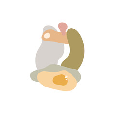 Boho style abstract shapes simple hand drawn objects vector illustration, trendy pastel colors, minimalist collection for making card, banner, modern poster, wall art