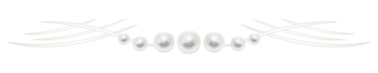 Pearl string. Precious jewel divider. Bead line