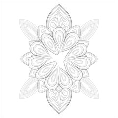 Coloring Books for adult. Hand drawn flowers in zentangle style for t-shirt design or tattoo and coloring book
