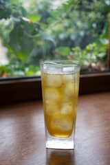 Alcoholic cocktail with ice and whiskey