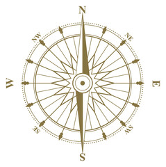 Fototapeta premium Marine rose wind. Retro nautical map compass