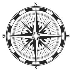 Retro wind rose symbol. Old nautical compass © ONYXprj