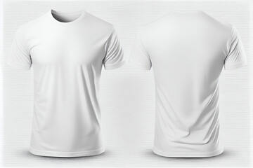 Blank white male t-shirt for mock up, Generative AI