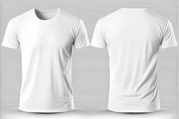Fotobehang Blank white male t-shirt for mock up, Generative AI © Schizarty