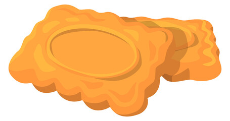 Squared cookie pile. Cartoon brown bakery icon