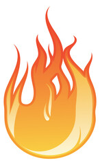 Cartoon fire icon. Hot flame. Burning heat