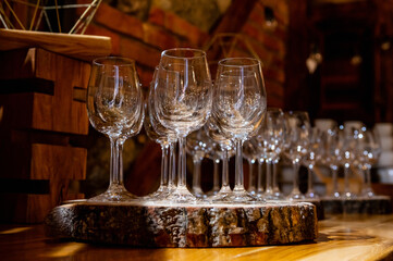 polished and shiny wine glasses