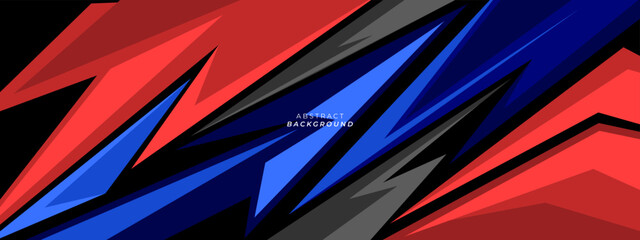 Abstract red blue sports racing concept banner background design. vector banner design