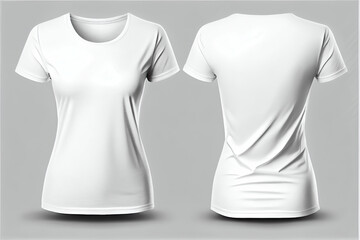 Blank white female t-shirt for mock up, Generative AI