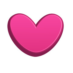 3D love icon pink color illustration