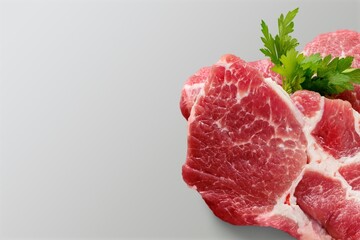 Raw red beef steak meat on the desk