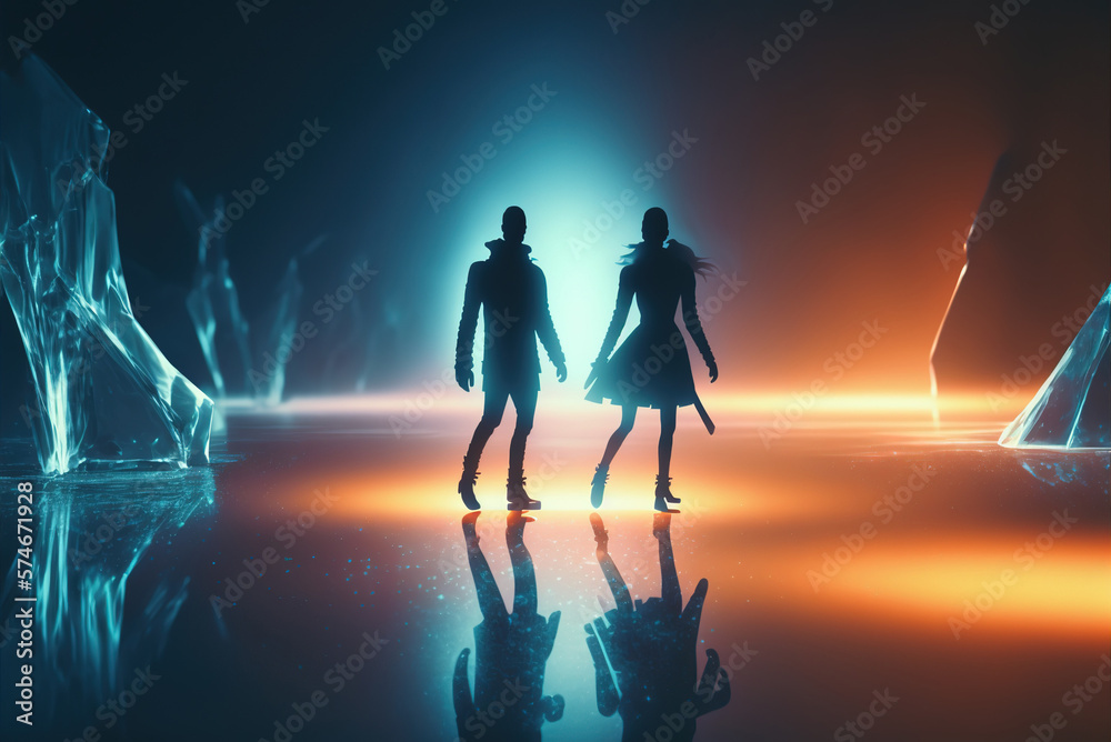Wall mural spark between lovers generative ai