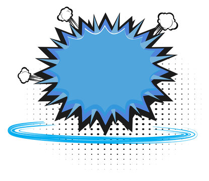 Comic sound effect balloon. Empty blue bubble