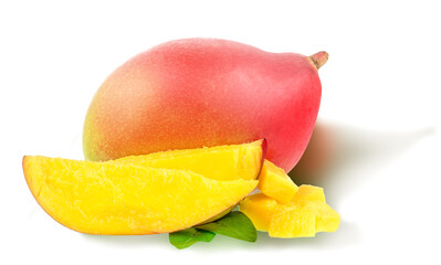 Mango fruit isolated on the white background