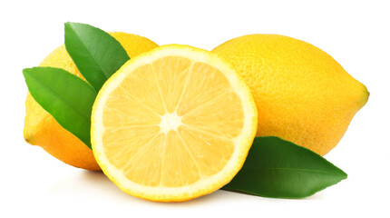 Lemons isolated on the white background