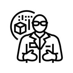 materials engineer technology line icon vector illustration