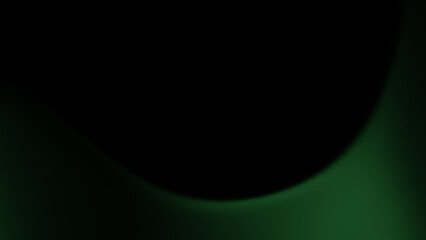 Illustration of a beautiful abstract dark green curved flowing geometrical shape isolated over a black background - 3D illustration, rendering