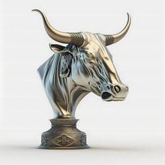 Bull - Cattle - Ox Trophy Design. Generative AI 