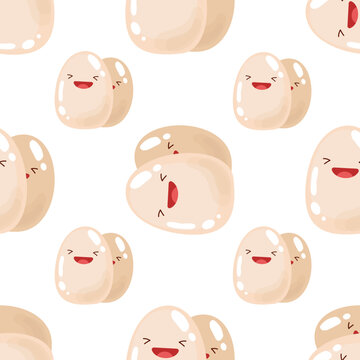 Cute eggsl  seamless pattern. Vector illustration. Food icon concept. Flat cartoon style..