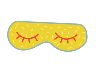 Sleeping mask. Vector flat line style cartoon icon design. Sleep, sleeping mask concept. Sticker. isolated on a white background. Clipart. Vector illustration