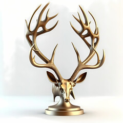Deer Antler Horn Trophy Desin. Generative AI