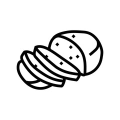 mozzarella cheese food slice line icon vector illustration