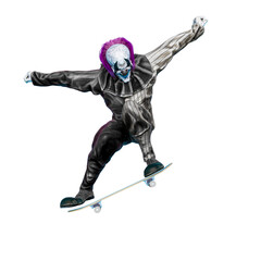 clown is skating