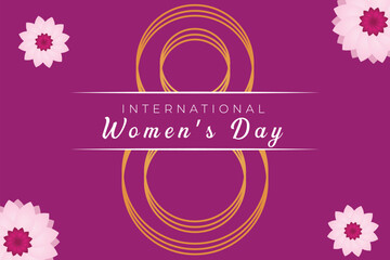 International women's day background design. 8th march happy women's day greeting card, banner and poster design. Vector illustration