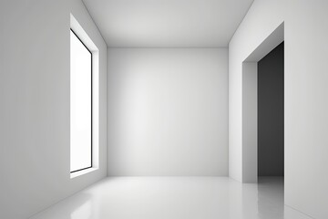 Interior white background. blank walls. Generative AI