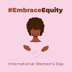 #EmbraceEquity. Banner International Women's Day. Faceless vector illustration. EPS 10