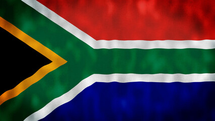 South Africa flag waving in the wind with high quality texture in 4K National Flag of South Africa South African Flag. illustration. African Flag illustration.