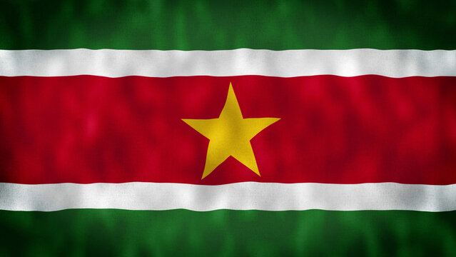 Suriname Waving Flag illustration, Suriname Flag, Flag of Suriname Waving illustration, Suriname Flag 4K illustration.