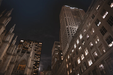 Fototapeta na wymiar Buildings in the night street photography downtown museum art hotel architecture 
