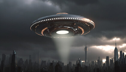 Huge UFO over the city © ding