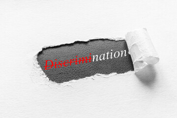 stop discrimination concept close up