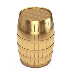 Golden Oak Barrel. 3d Rendering