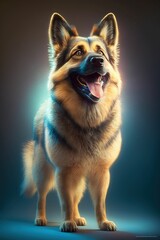 German shepherd dog wallpaper. Cute German shepherd cartoon dog.