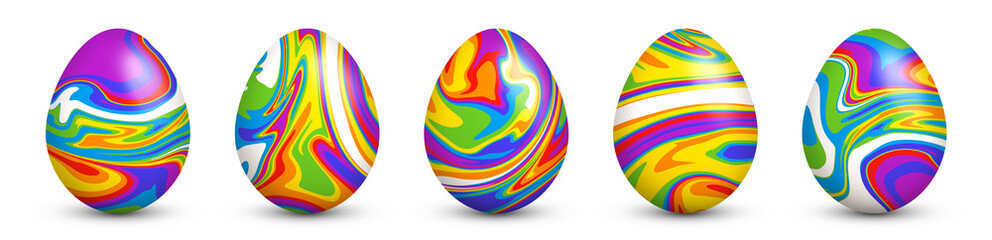 Colorful easter eggs - Set on white background