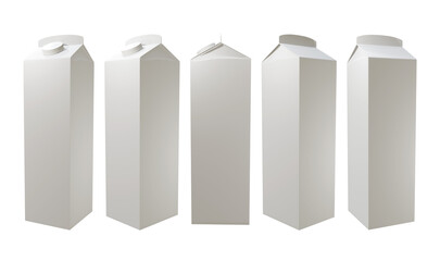 3d rendering paper milk bottle box perspective view
