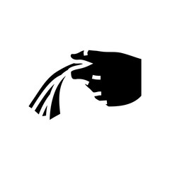 pay money hand glyph icon vector illustration