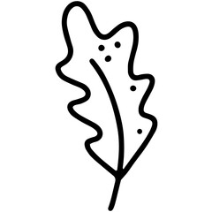 Simple tree leaf vector icon in doodle style