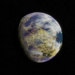 3D illustration of an exoplanet.