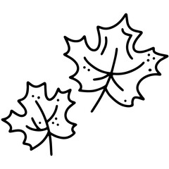 Simple maple leaves vector icon in doodle style