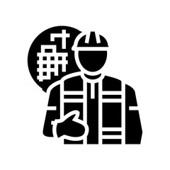 engineer construction glyph icon vector illustration