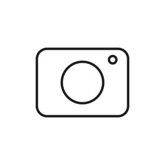 camera vector line shape logo icon.