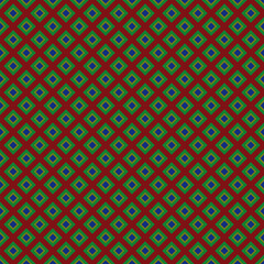 Seamless pattern with rhombuses in red and green colors