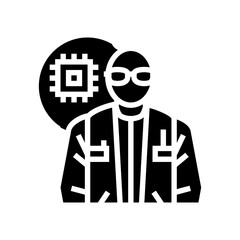 electronics engineer worker glyph icon vector illustration